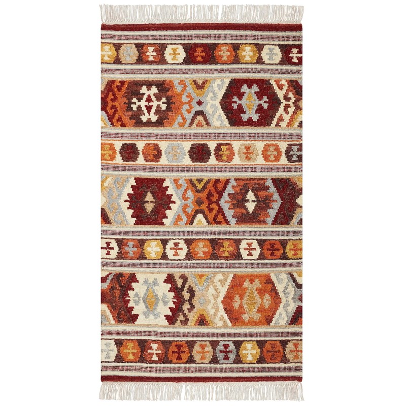 Dywan wełniany kilim 80 x 150 cm wielokolorowy AYGAVAN Dywan wełniany kilim 80 x 150 cm wielokolorowy AYGAVAN