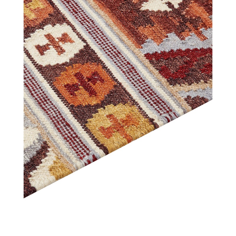 Dywan wełniany kilim 80 x 150 cm wielokolorowy AYGAVAN Dywan wełniany kilim 80 x 150 cm wielokolorowy AYGAVAN