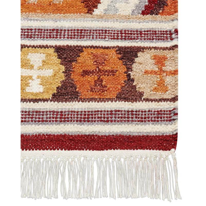 Dywan wełniany kilim 80 x 150 cm wielokolorowy AYGAVAN Dywan wełniany kilim 80 x 150 cm wielokolorowy AYGAVAN