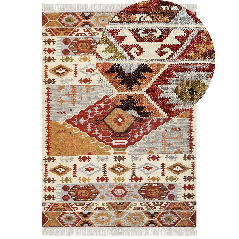 Dywan wełniany kilim 200 x 300 cm wielokolorowy PROSHYAN Dywan wełniany kilim 200 x 300 cm wielokolorowy PROSHYAN