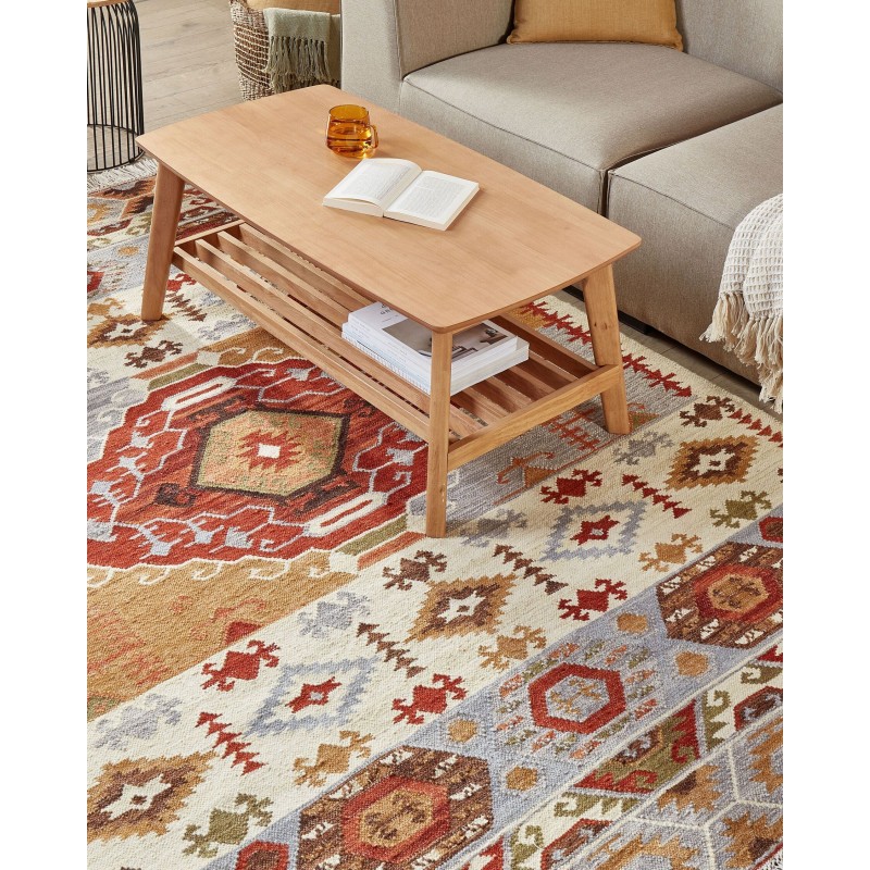 Dywan wełniany kilim 200 x 300 cm wielokolorowy PROSHYAN Dywan wełniany kilim 200 x 300 cm wielokolorowy PROSHYAN