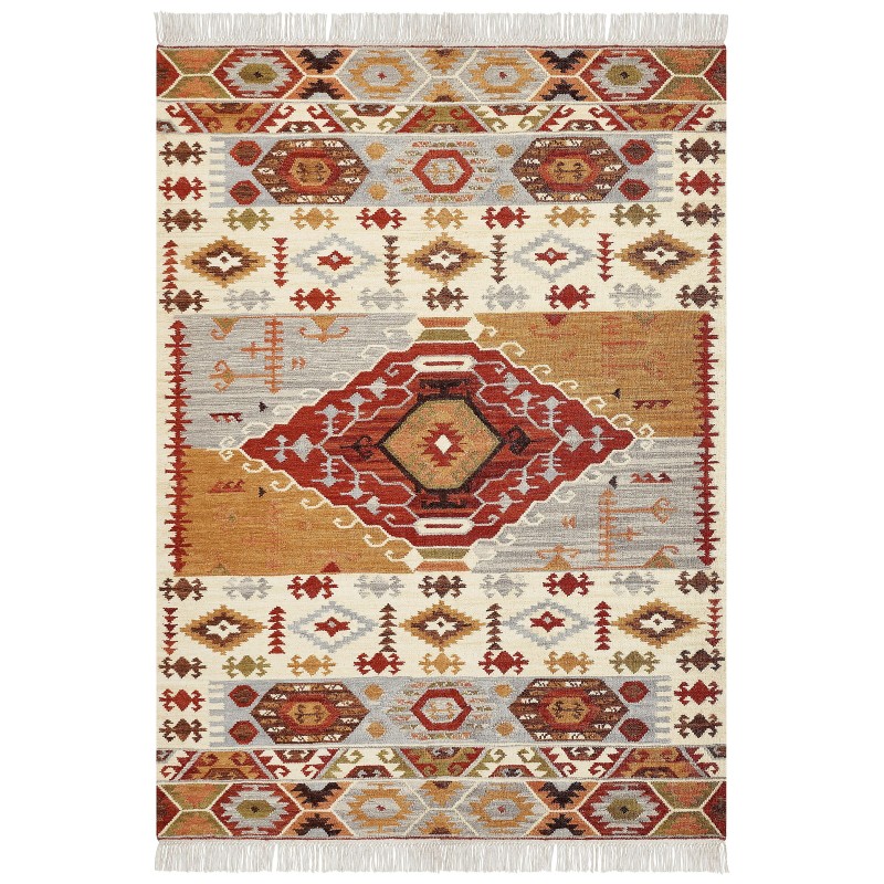 Dywan wełniany kilim 200 x 300 cm wielokolorowy PROSHYAN Dywan wełniany kilim 200 x 300 cm wielokolorowy PROSHYAN