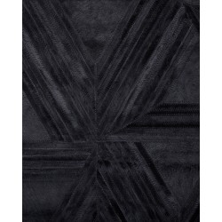 Dywan skórzany 140 x 200 cm czarny KASAR Dywan skórzany 140 x 200 cm czarny KASAR