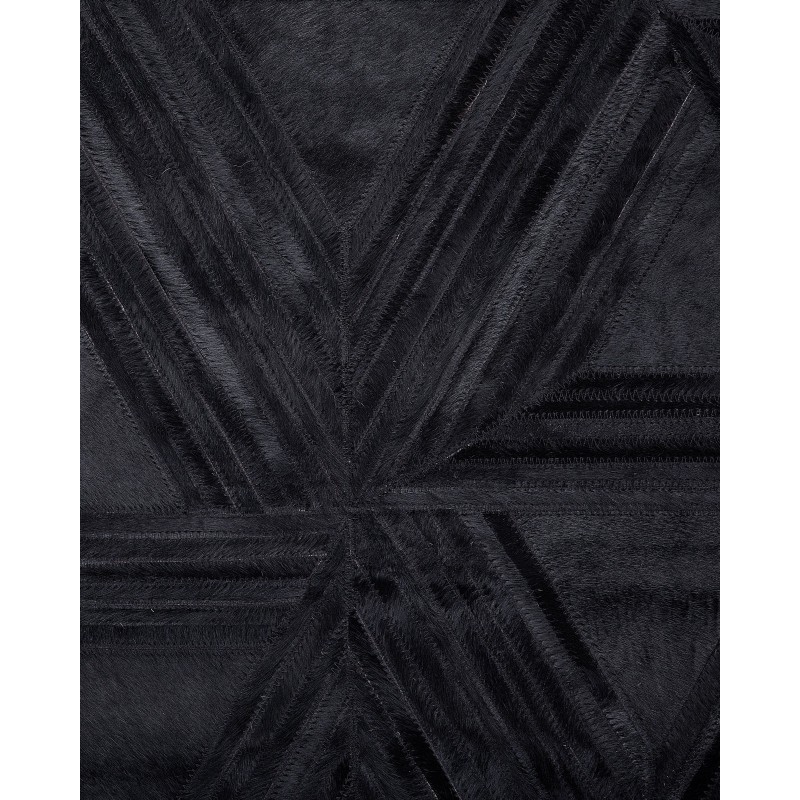 Dywan skórzany 140 x 200 cm czarny KASAR Dywan skórzany 140 x 200 cm czarny KASAR