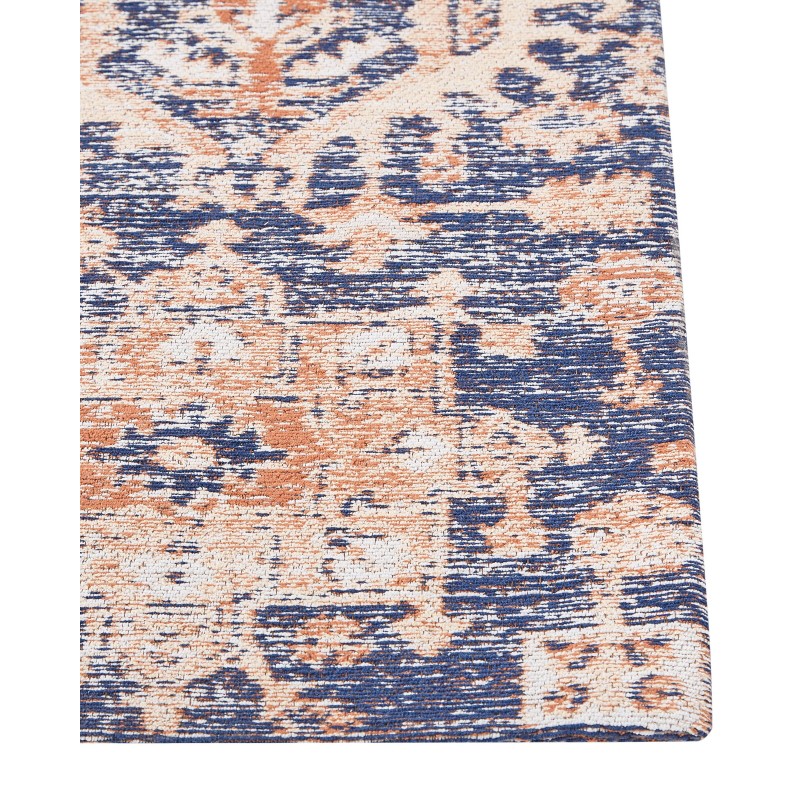 Dywan bawełniany 80 x 300 cm niebiesko-czerwony KURIN Dywan bawełniany 80 x 300 cm niebiesko-czerwony KURIN