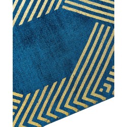 Dywan z wiskozy 140 x 200 cm niebieski VEKSE Dywan z wiskozy 140 x 200 cm niebieski VEKSE