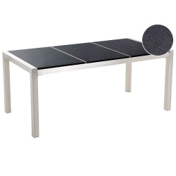 Stół ogrodowy GROSSETO 180 cm 90 cm Polerowany Granit Czarny