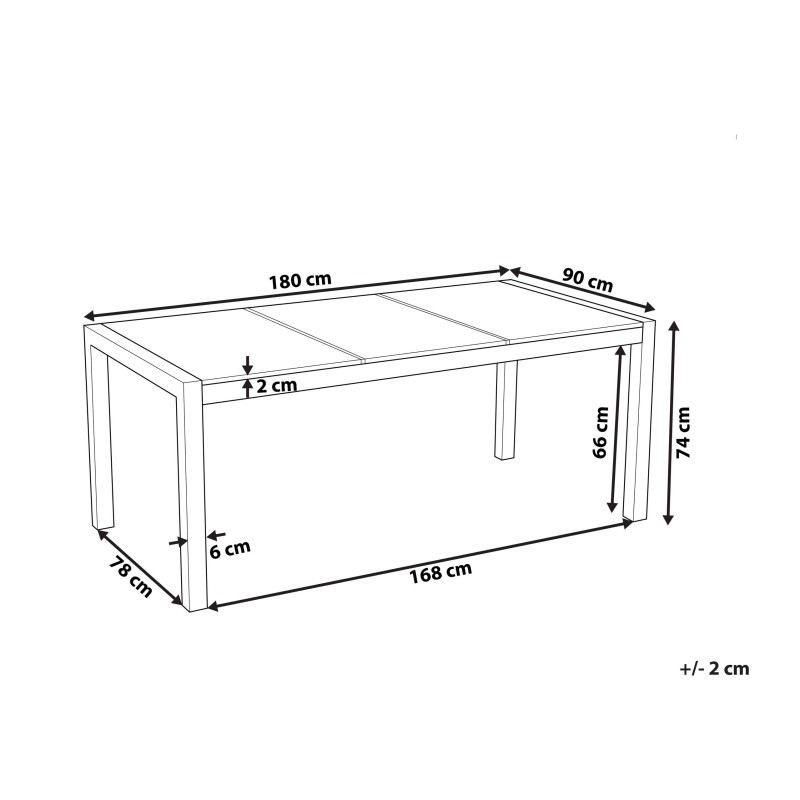 Stół ogrodowy GROSSETO 180 cm 90 cm Polerowany Granit Czarny Stół ogrodowy GROSSETO 180 cm 90 cm Polerowany Granit Czarny