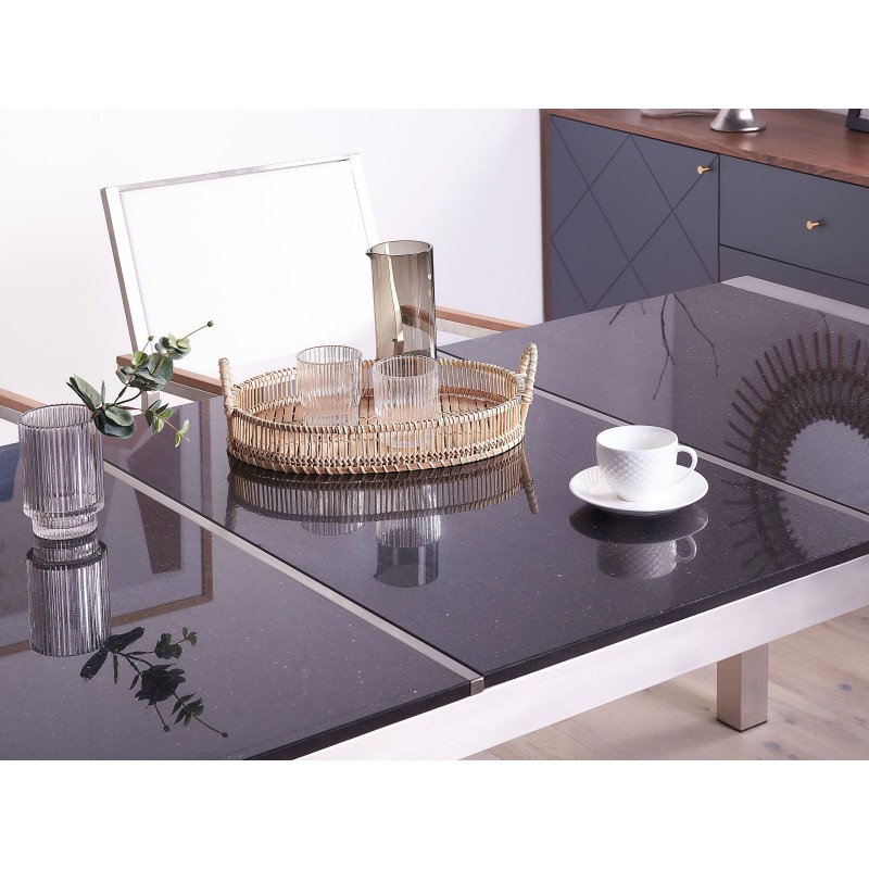 Stół ogrodowy GROSSETO 180 cm 90 cm Polerowany Granit Czarny Stół ogrodowy GROSSETO 180 cm 90 cm Polerowany Granit Czarny