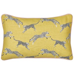 2 bawełniane poduszki dekoracyjne w gepardy 30 x 50 cm żółte ARALES 2 bawełniane poduszki dekoracyjne w gepardy 30 x 50 cm żółte ARALES