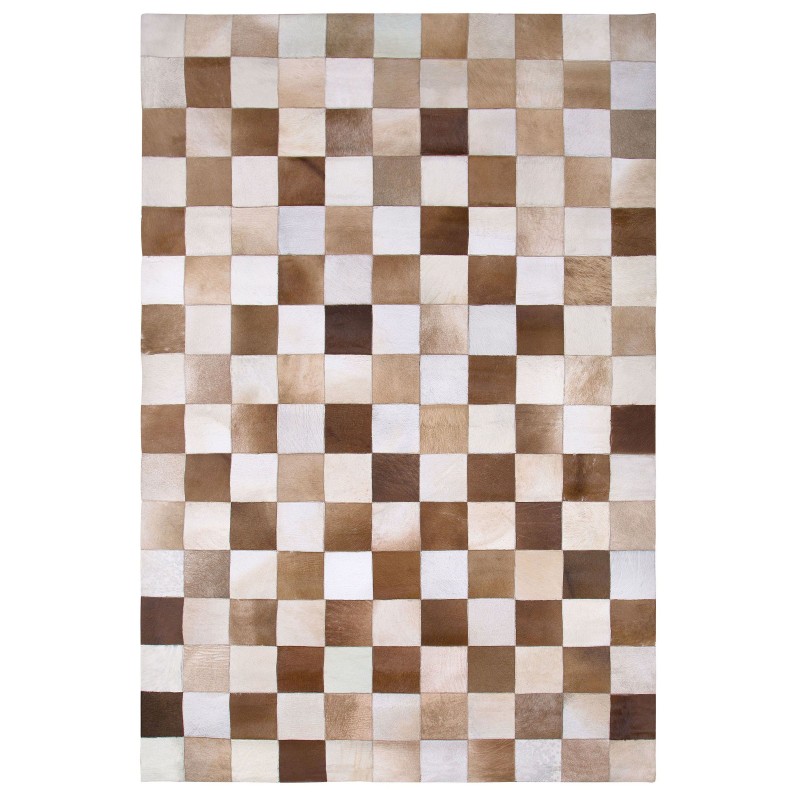 Dywan skórzany 140 x 200 cm brązowo-beżowy SOLMAZ Dywan skórzany 140 x 200 cm brązowo-beżowy SOLMAZ