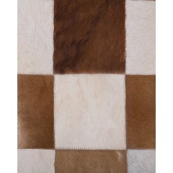 Dywan skórzany 140 x 200 cm brązowo-beżowy SOLMAZ Dywan skórzany 140 x 200 cm brązowo-beżowy SOLMAZ