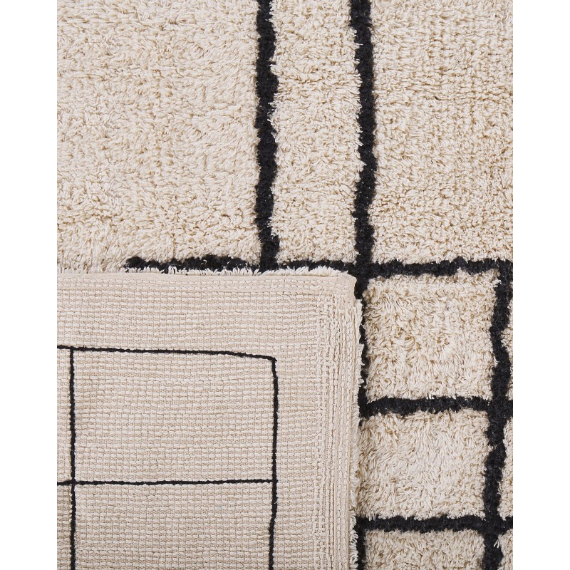 Dywan bawełniany 160 x 230 cm beżowy TURHAL Dywan bawełniany 160 x 230 cm beżowy TURHAL