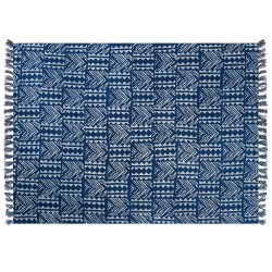 Koc SHIVPURI Bawełna 130 x 180 cm Niebieski Koc SHIVPURI Bawełna 130 x 180 cm Niebieski