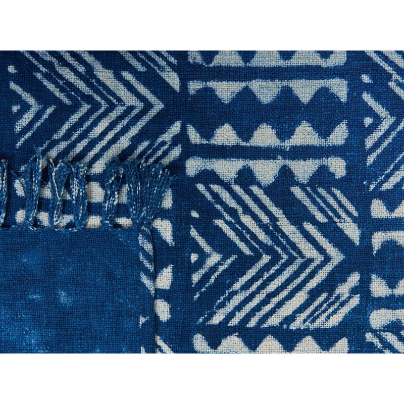 Koc SHIVPURI Bawełna 130 x 180 cm Niebieski Koc SHIVPURI Bawełna 130 x 180 cm Niebieski