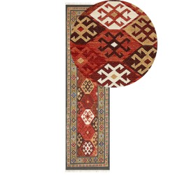 Dywan wełniany kilim 80 x 300 cm wielokolorowy URTSADZOR