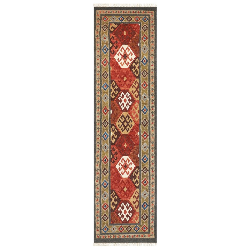 Dywan wełniany kilim 80 x 300 cm wielokolorowy URTSADZOR Dywan wełniany kilim 80 x 300 cm wielokolorowy URTSADZOR