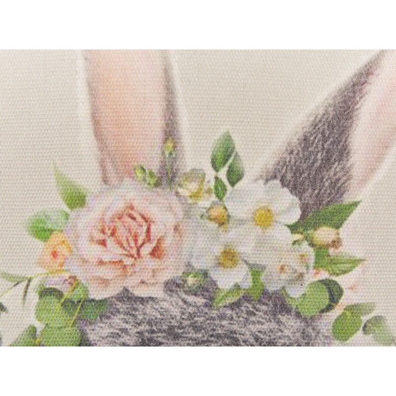 2 poduszki dekoracyjne z motywem królika 45 x 45 cm beżowoszare FATSIA 2 poduszki dekoracyjne z motywem królika 45 x 45 cm beżowoszare FATSIA