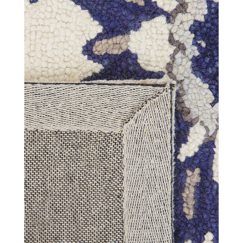 Dywan wełniany 80 x 150 cm beżowo-niebieski KUMRU Dywan wełniany 80 x 150 cm beżowo-niebieski KUMRU