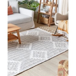 Dywan zewnętrzny 160 x 230 cm szaro-biały TABIAT Dywan zewnętrzny 160 x 230 cm szaro-biały TABIAT