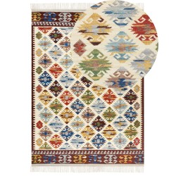 Dywan wełniany kilim 200 x 300 cm wielokolorowy AKNALICH