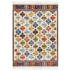 Dywan wełniany kilim 200 x 300 cm wielokolorowy AKNALICH Dywan wełniany kilim 200 x 300 cm wielokolorowy AKNALICH