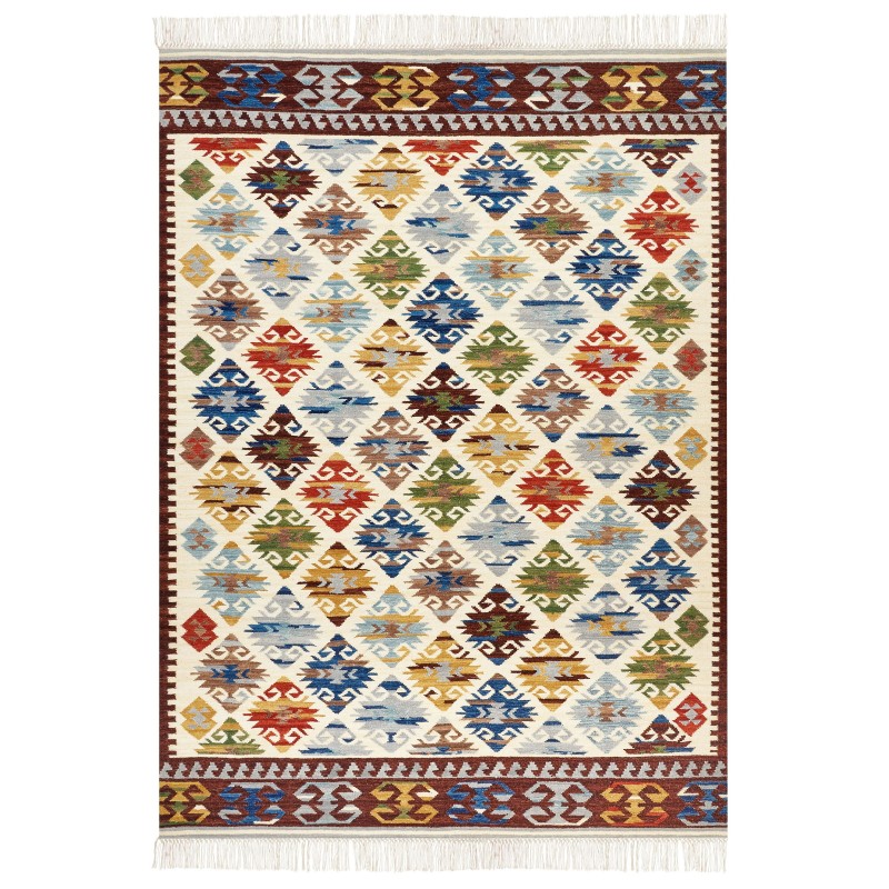 Dywan wełniany kilim 200 x 300 cm wielokolorowy AKNALICH Dywan wełniany kilim 200 x 300 cm wielokolorowy AKNALICH