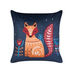 2 welurowe poduszki dekoracyjne dla dzieci w liski 45 x 45 cm ciemnoniebieskie FIRESPIKE 2 welurowe poduszki dekoracyjne dla dzieci w liski 45 x 45 cm ciemnoniebieskie FIRESPIKE