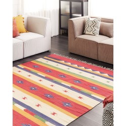 Dywan bawełniany kilim 200 x 300 cm wielokolorowy ALAPARS Dywan bawełniany kilim 200 x 300 cm wielokolorowy ALAPARS