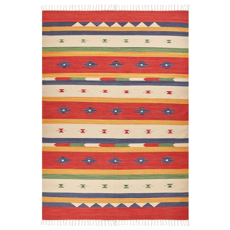 Dywan bawełniany kilim 200 x 300 cm wielokolorowy ALAPARS Dywan bawełniany kilim 200 x 300 cm wielokolorowy ALAPARS