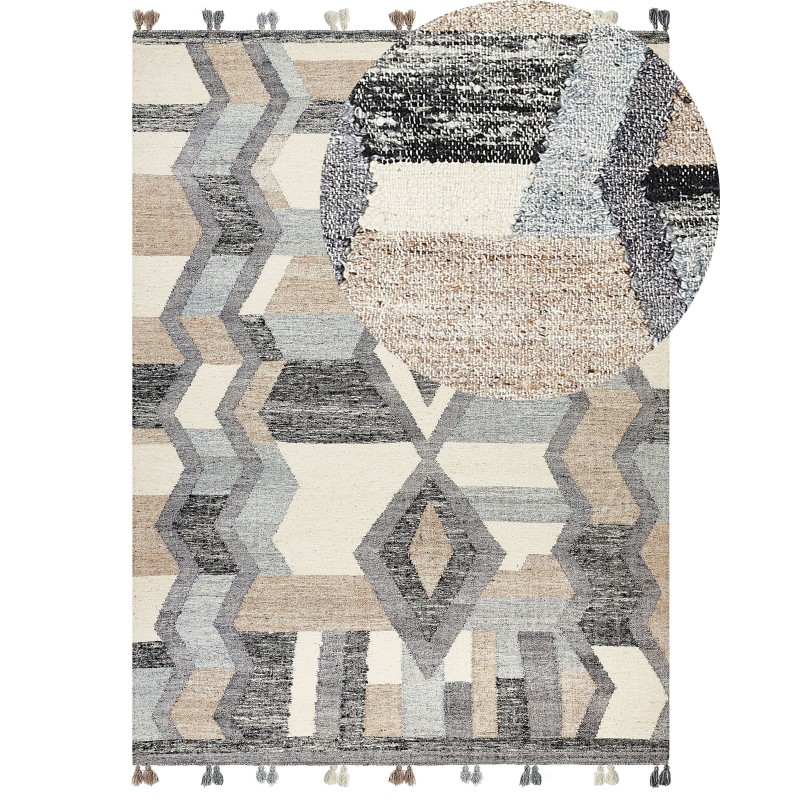Dywan wełniany kilim 160 x 230 cm wielokolorowy AYGEZARD Dywan wełniany kilim 160 x 230 cm wielokolorowy AYGEZARD
