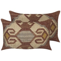 Zestaw 2 poduszek dekoracyjnych URPAD Juta 30 x 50 cm Kolorowy Wzór orientalny