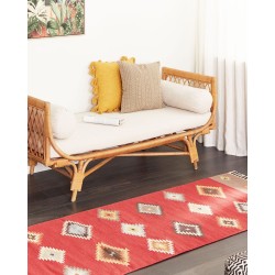 Dywan bawełniany kilim 80 x 300 cm wielokolorowy LORUT Dywan bawełniany kilim 80 x 300 cm wielokolorowy LORUT