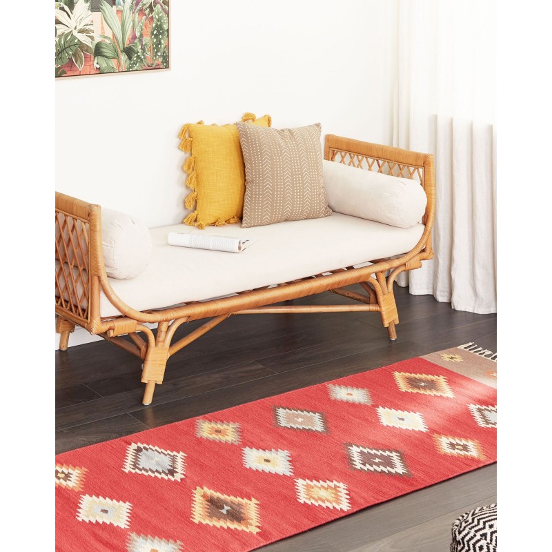 Dywan bawełniany kilim 80 x 300 cm wielokolorowy LORUT Dywan bawełniany kilim 80 x 300 cm wielokolorowy LORUT