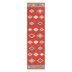 Dywan bawełniany kilim 80 x 300 cm wielokolorowy LORUT Dywan bawełniany kilim 80 x 300 cm wielokolorowy LORUT