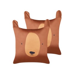 2 poduszki dekoracyjne dla dzieci misie bawełniane 45 x 45 cm brązowe TEDDYBEAR