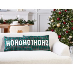 Zestaw 2 poduszek dekoracyjnych JOYCANDY 30 x 50 cm Zielony Wzór świąteczny Zestaw 2 poduszek dekoracyjnych JOYCANDY 30 x 50 cm Zielony Wzór świąteczny