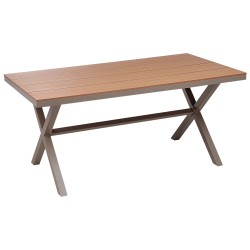 Stół ogrodowy TIANO 90 cm 160 cm Metal Beżowoszary