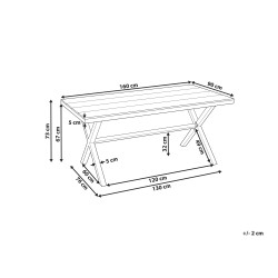 Stół ogrodowy TIANO 90 cm 160 cm Metal Beżowoszary Stół ogrodowy TIANO 90 cm 160 cm Metal Beżowoszary