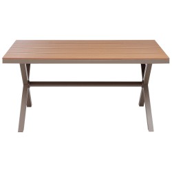 Stół ogrodowy TIANO 90 cm 160 cm Metal Beżowoszary Stół ogrodowy TIANO 90 cm 160 cm Metal Beżowoszary