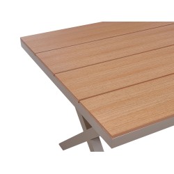 Stół ogrodowy TIANO 90 cm 160 cm Metal Beżowoszary Stół ogrodowy TIANO 90 cm 160 cm Metal Beżowoszary