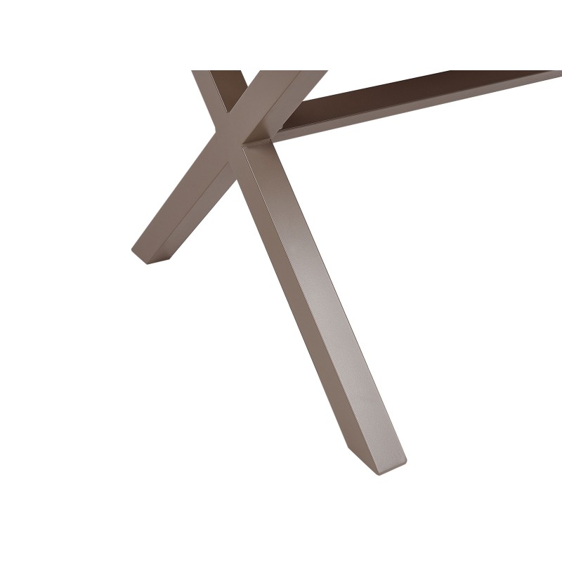 Stół ogrodowy TIANO 90 cm 160 cm Metal Beżowoszary Stół ogrodowy TIANO 90 cm 160 cm Metal Beżowoszary