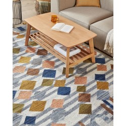 Dywan wełniany kilim 160 x 230 cm wielokolorowy KASAKH Dywan wełniany kilim 160 x 230 cm wielokolorowy KASAKH