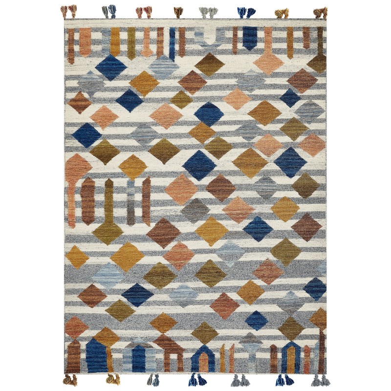 Dywan wełniany kilim 160 x 230 cm wielokolorowy KASAKH Dywan wełniany kilim 160 x 230 cm wielokolorowy KASAKH