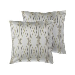 Zestaw 2 poduszek dekoracyjnych FENNEL 45 x 45 cm Biały Wzór geometryczny