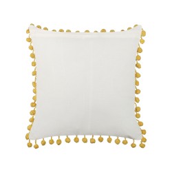 Zestaw 2 poduszek dekoracyjnych LYCROIS Bawełna 45 x 45 cm Żółty Wzór kwiatowy Zestaw 2 poduszek dekoracyjnych LYCROIS Bawełna 45 x 45 cm Żółty Wzór kwiatowy