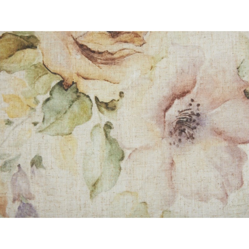 Zestaw 2 poduszek dekoracyjnych ZAHRIYE 45 x 45 cm Beżowy Wzór kwiatowy Zestaw 2 poduszek dekoracyjnych ZAHRIYE 45 x 45 cm Beżowy Wzór kwiatowy