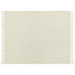 Narzuta na łóżko BERE Bawełna 150 x 200 cm Złamana biel Narzuta na łóżko BERE Bawełna 150 x 200 cm Złamana biel