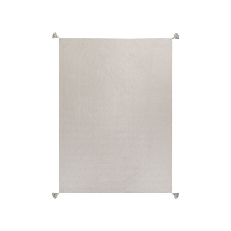 Narzuta na łóżko LINDULA Bawełna 150 x 200 cm Beżowoszary Narzuta na łóżko LINDULA Bawełna 150 x 200 cm Beżowoszary