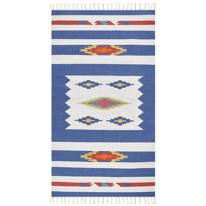 Dywan bawełniany kilim 80 x 150 cm wielokolorowy VARSER Dywan bawełniany kilim 80 x 150 cm wielokolorowy VARSER